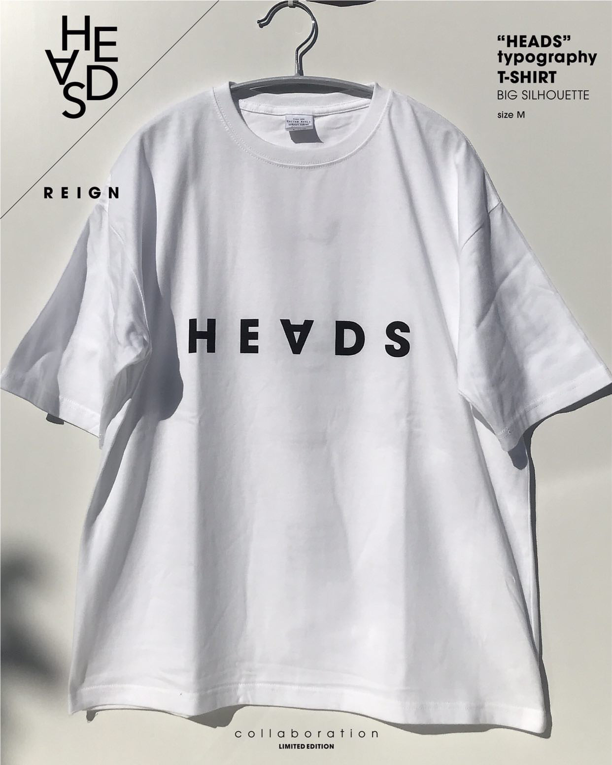 HEADS×Reign "typography"T-SH