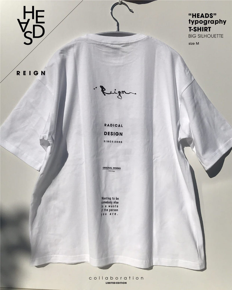 HEADS×Reign "typography"T-SH