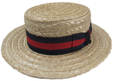 イタリアストライプリボンカンカン帽